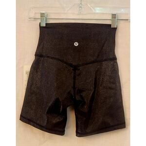 Lululemon Align High Rise/Waist Rib Short 6"Short Shine Black Size 2 New w/Tag